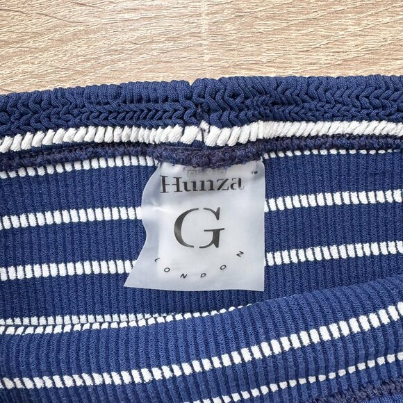 Hunza G Ruby Striped Strapless Bikini Set Navy White OS - Picture 7 of 9